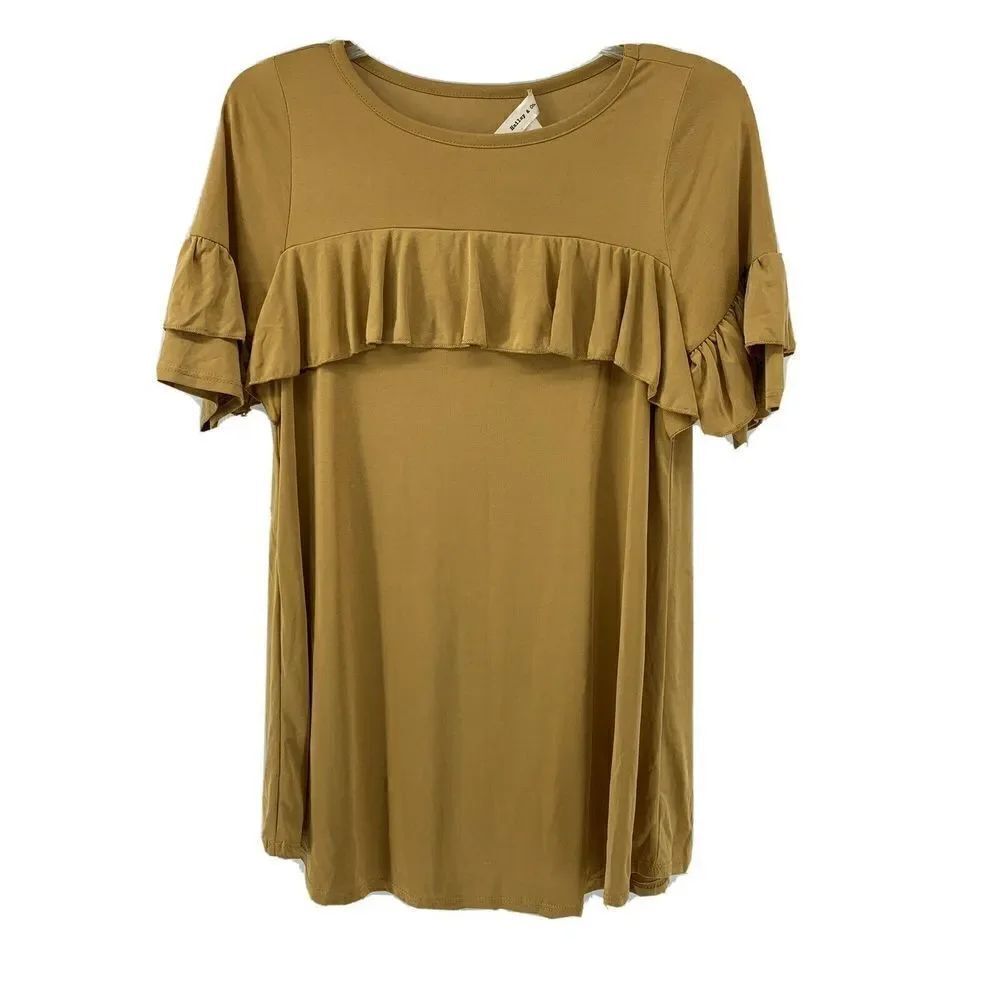 Hailey & Co Marigold Yellow Super Soft Ruffle Top
